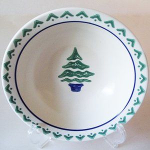 Pfaltzgraff Pottery, Vintage Nordic Christmas Tree 9" Vegetable Bowl, USA 1990s